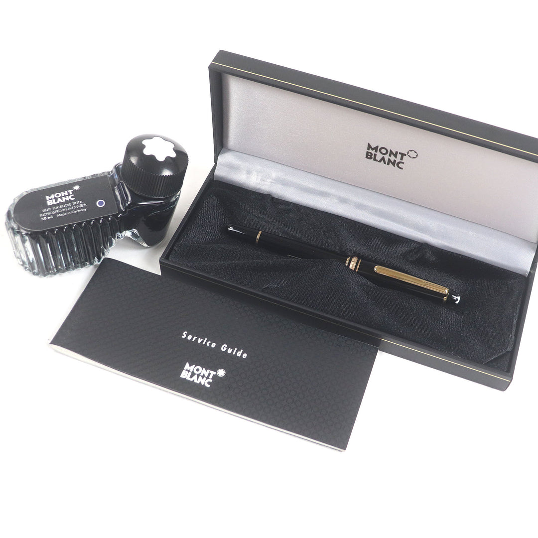 極美品□MONTBLANC モンブラン マイスターシュテュック Pix ペン先14K Mニブ キャップ式 万年筆 ブラック ゴールド ケース付き ドイツ製
