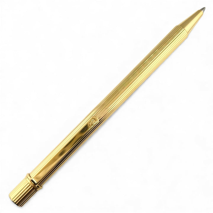 美品▲Cartier カルティエ マスト ドゥ カルティエ ストライプ柄 ツイスト式 ボールペン ゴールド ケース付き フランス製 メンズ