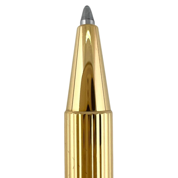 美品▲Cartier カルティエ マスト ドゥ カルティエ ストライプ柄 ツイスト式 ボールペン ゴールド ケース付き フランス製 メンズ