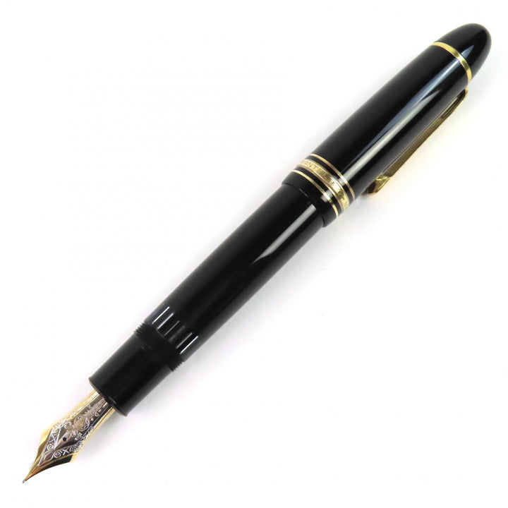 美品△MONTBLANC モンブラン マイスターシュテュック 149 ペン先14K Mニブ ホワイトスター 万年筆 ブラック ゴールド ケース付 ドイツ製