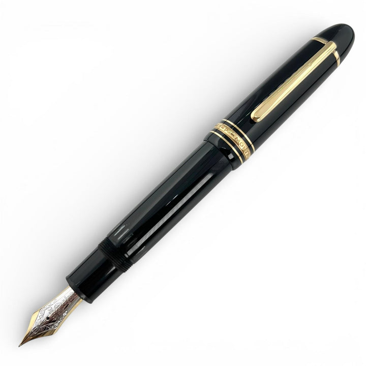 美品▲MONTBLANC モンブラン マイスターシュテュック 149 ペン先18K Mニブ ホワイトスター 万年筆 ブラック ゴールド ドイツ製 メンズ