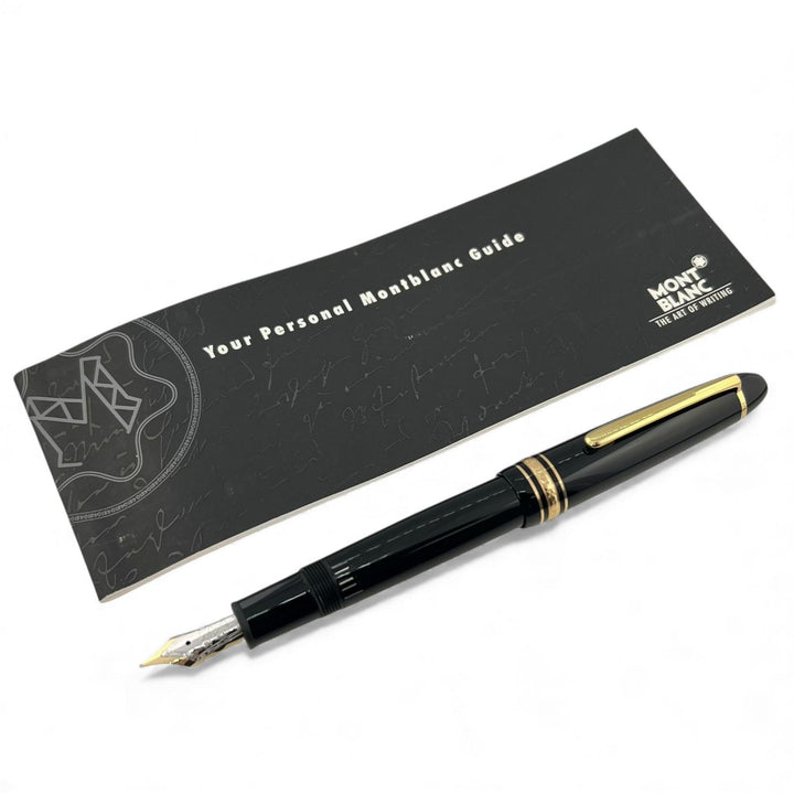 極美品▲MONTBLANC モンブラン マイスターシュテュック ル・グラン 14K F二ブ ホワイトスター 万年筆 ブラック ゴールド金具 ドイツ製
