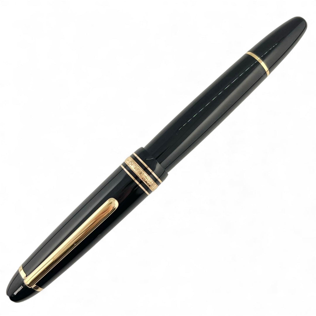 極美品▲MONTBLANC モンブラン マイスターシュテュック ル・グラン 14K F二ブ ホワイトスター 万年筆 ブラック ゴールド金具 ドイツ製