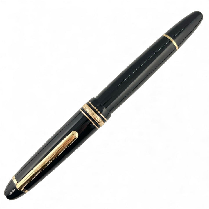 極美品▲MONTBLANC モンブラン マイスターシュテュック ル・グラン 14K F二ブ ホワイトスター 万年筆 ブラック ゴールド金具 ドイツ製