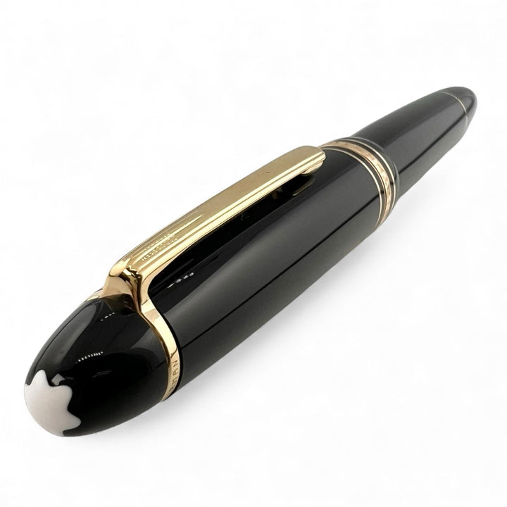 極美品▲MONTBLANC モンブラン マイスターシュテュック ル・グラン 14K F二ブ ホワイトスター 万年筆 ブラック ゴールド金具 ドイツ製