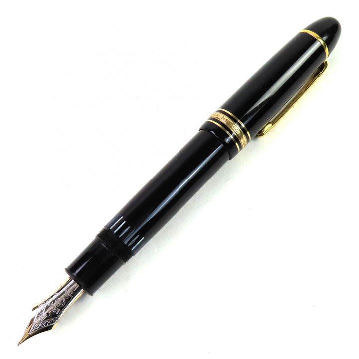 良品△MONTBLANC モンブラン マイスターシュテュック 149 Mニブ ペン先14K ホワイトスター 万年筆 ブラック ドイツ製 メンズ オススメ◎