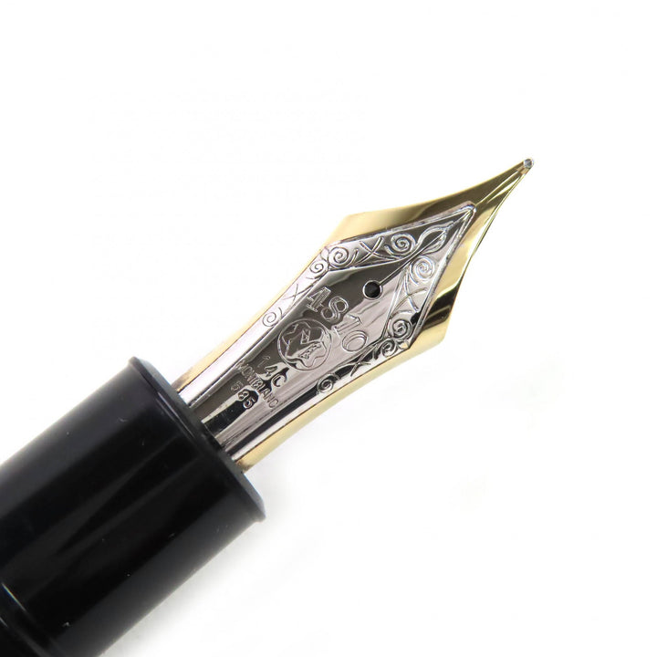 良品△MONTBLANC モンブラン マイスターシュテュック 149 Mニブ ペン先14K ホワイトスター 万年筆 ブラック ドイツ製 メンズ オススメ◎