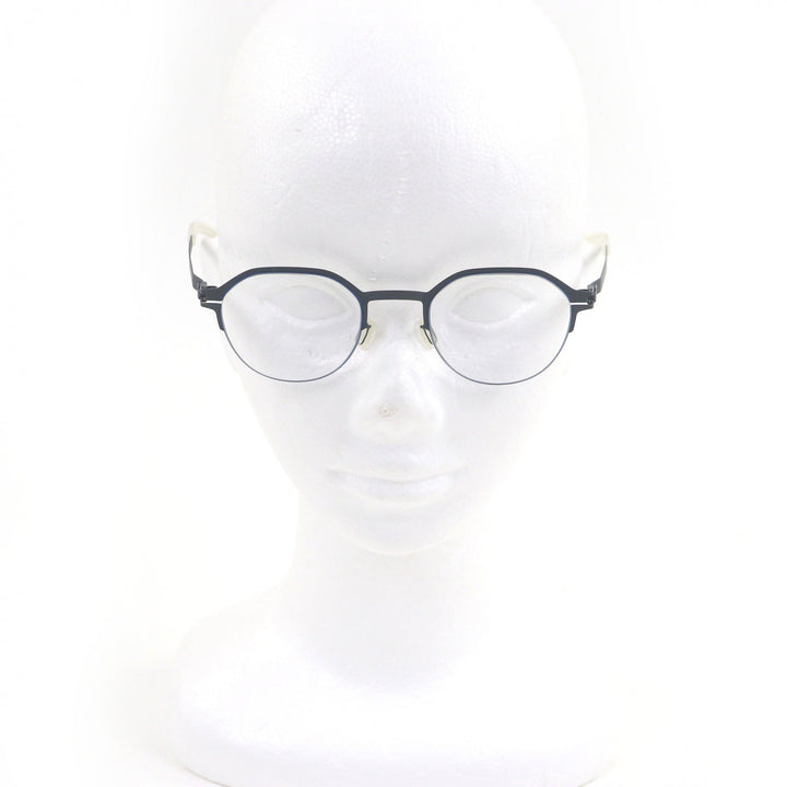 極美品□MYKITA マイキータ C514 DORIAN ハーフリム メガネ 眼鏡 アイウェア メタリックネイビー 45□21-140 箱・ケース付き ドイツ製