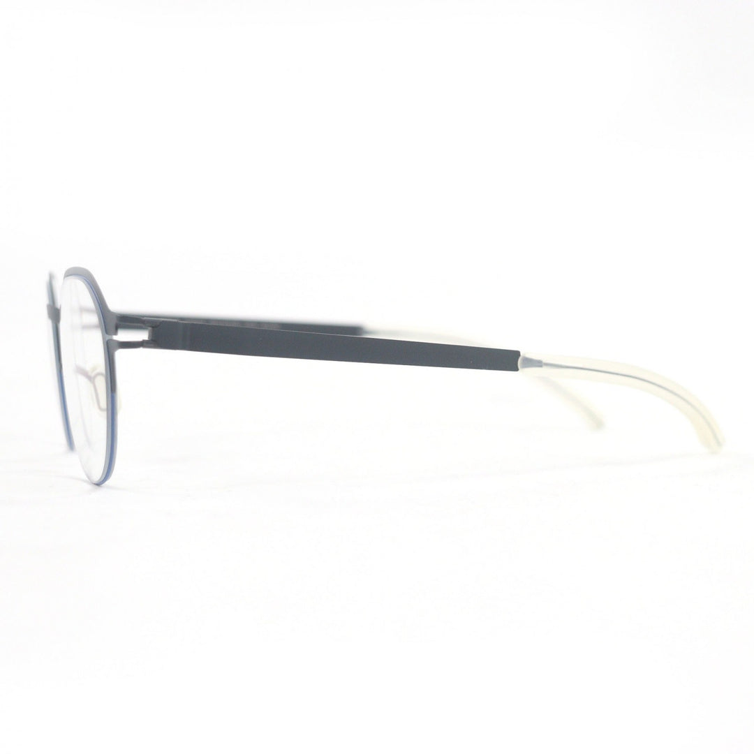 極美品□MYKITA マイキータ C514 DORIAN ハーフリム メガネ 眼鏡 アイウェア メタリックネイビー 45□21-140 箱・ケース付き ドイツ製