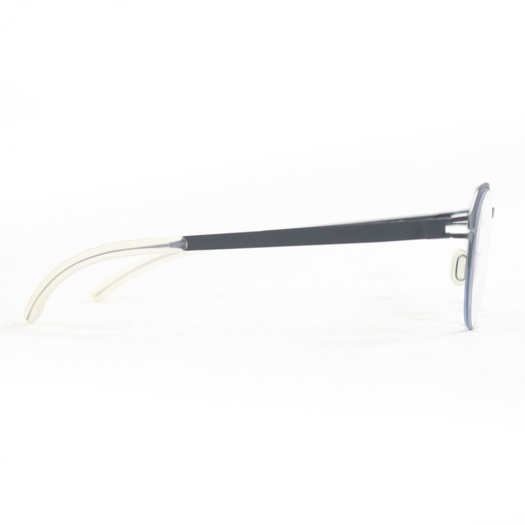 極美品□MYKITA マイキータ C514 DORIAN ハーフリム メガネ 眼鏡 アイウェア メタリックネイビー 45□21-140 箱・ケース付き ドイツ製
