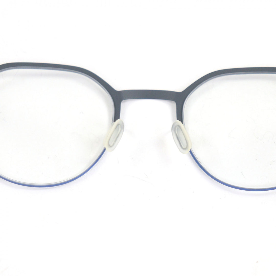 極美品□MYKITA マイキータ C514 DORIAN ハーフリム メガネ 眼鏡 アイウェア メタリックネイビー 45□21-140 箱・ケース付き ドイツ製
