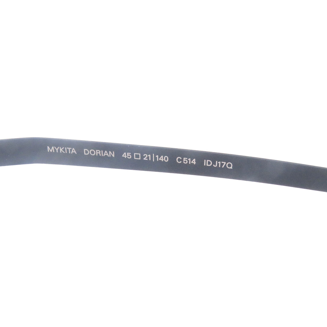 極美品□MYKITA マイキータ C514 DORIAN ハーフリム メガネ 眼鏡 アイウェア メタリックネイビー 45□21-140 箱・ケース付き ドイツ製