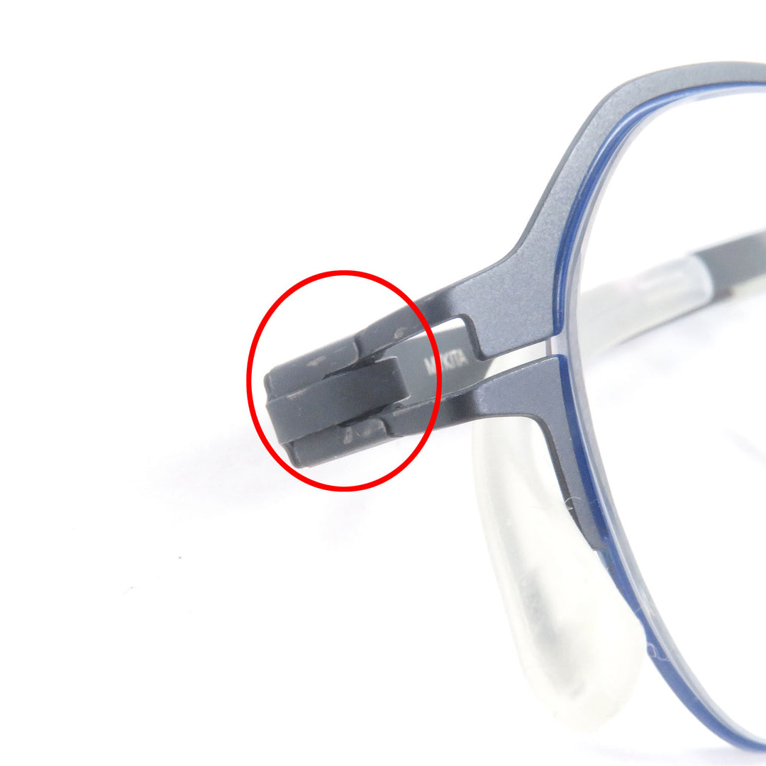 極美品□MYKITA マイキータ C514 DORIAN ハーフリム メガネ 眼鏡 アイウェア メタリックネイビー 45□21-140 箱・ケース付き ドイツ製