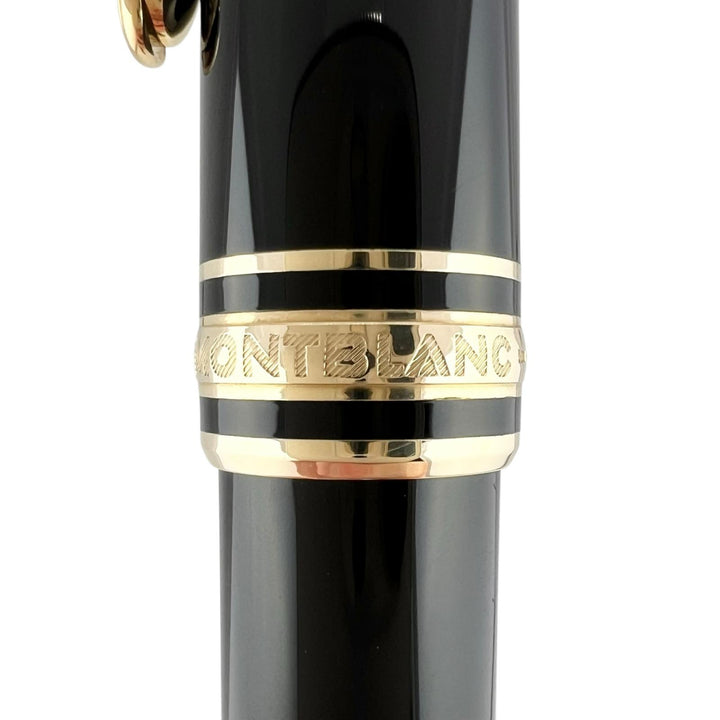 極美品▲MONTBLANC モンブラン マイスターシュテュック クラシック ペン先14K EF・Fニブ 2本セット 万年筆 ブラック 箱・ケース付 メンズ