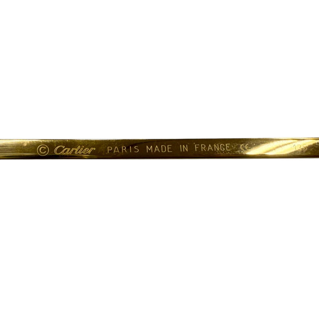 良品□Cartier カルティエ Cロゴ オーバル ツーポイント リムレスメガネ 眼鏡 アイウェア ゴールド クリアレンズ □16 フランス製 度入り