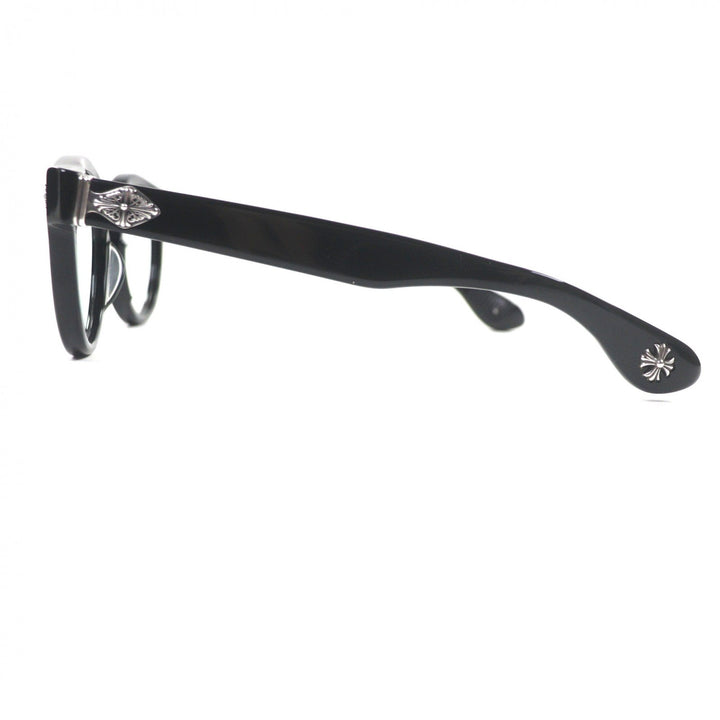 美品▼CHROME HEARTS クロムハーツ PETER ARNELL 925 メガネ 眼鏡 アイウェア ブラック 48□25-140 度入り ケース付 総重量51.73g メンズ