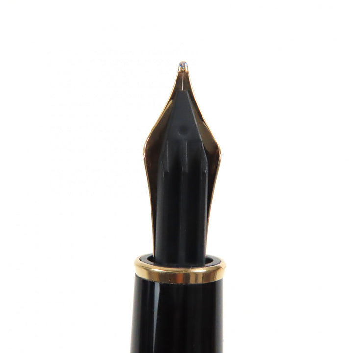 美品▼MONTBLANC モンブラン マイスターシュテュック クラシック 14K Mニブ ホワイトスター 万年筆 ブラック ゴールド ドイツ製 メンズ