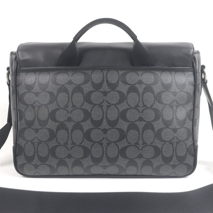 美品□COACH コーチ C2793 レザー シグネチャー トラック メッセンジャーバッグ ショルダーバッグ ブラック ロゴチャーム・保存袋付き