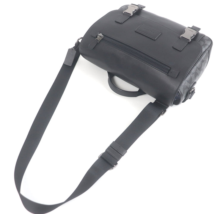 美品□COACH コーチ C2793 レザー シグネチャー トラック メッセンジャーバッグ ショルダーバッグ ブラック ロゴチャーム・保存袋付き