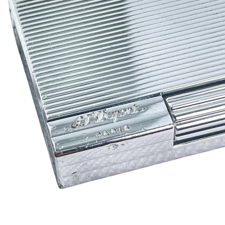 良品▲Dupont デュポン ギャッツビー ストライプ柄 ローラー式 ガスライター シルバー ケース付き フランス製 メンズ 着火確認済み