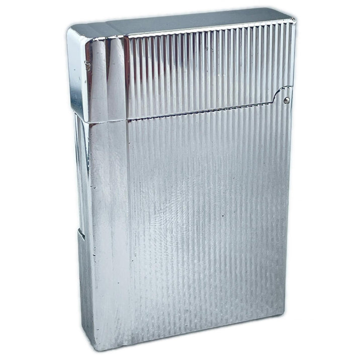 良品▲Dupont デュポン ギャッツビー ストライプ柄 ローラー式 ガスライター シルバー ケース付き フランス製 メンズ 着火確認済み