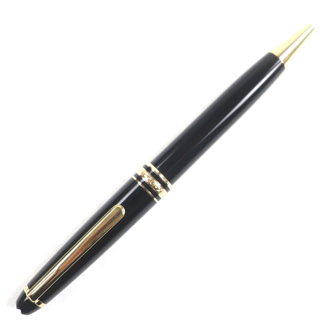 良品▼MONTBLANC モンブラン マイスターシュテュック ホワイトスター ツイスト式 ボールペン ブラック ゴールド ドイツ製 筆記確認済み