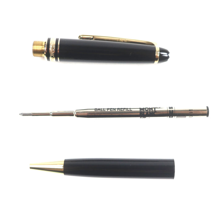 良品▼MONTBLANC モンブラン マイスターシュテュック ホワイトスター ツイスト式 ボールペン ブラック ゴールド ドイツ製 筆記確認済み