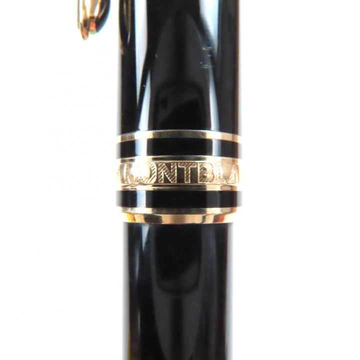 良品▼MONTBLANC モンブラン マイスターシュテュック ホワイトスター ツイスト式 ボールペン ブラック ゴールド ドイツ製 筆記確認済み