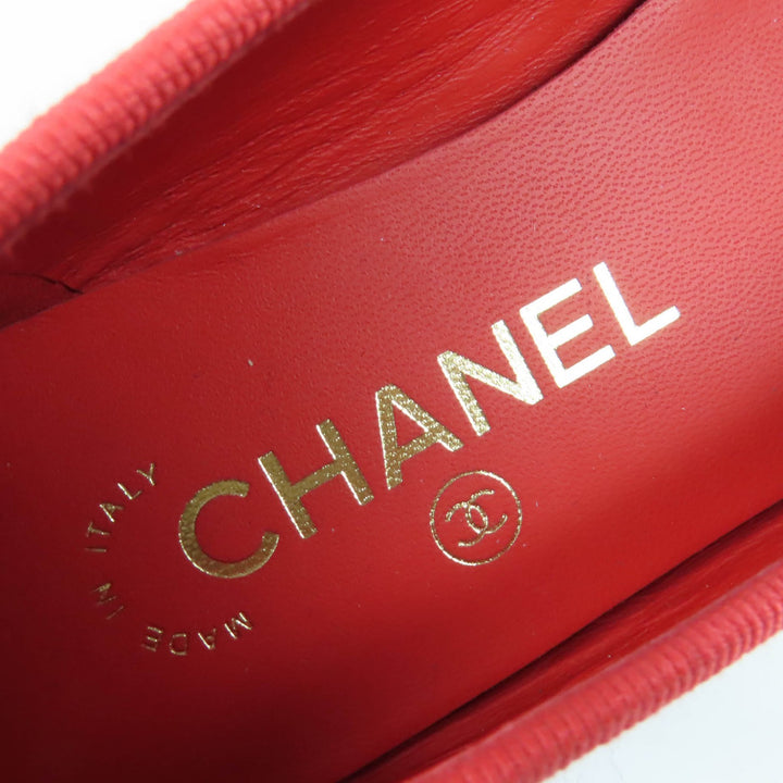 極美品☆CHANEL シャネル G02819 パテントレザー ココマーク バイカラー フラットシューズ バレエシューズ レッド ブラック 36　伊製