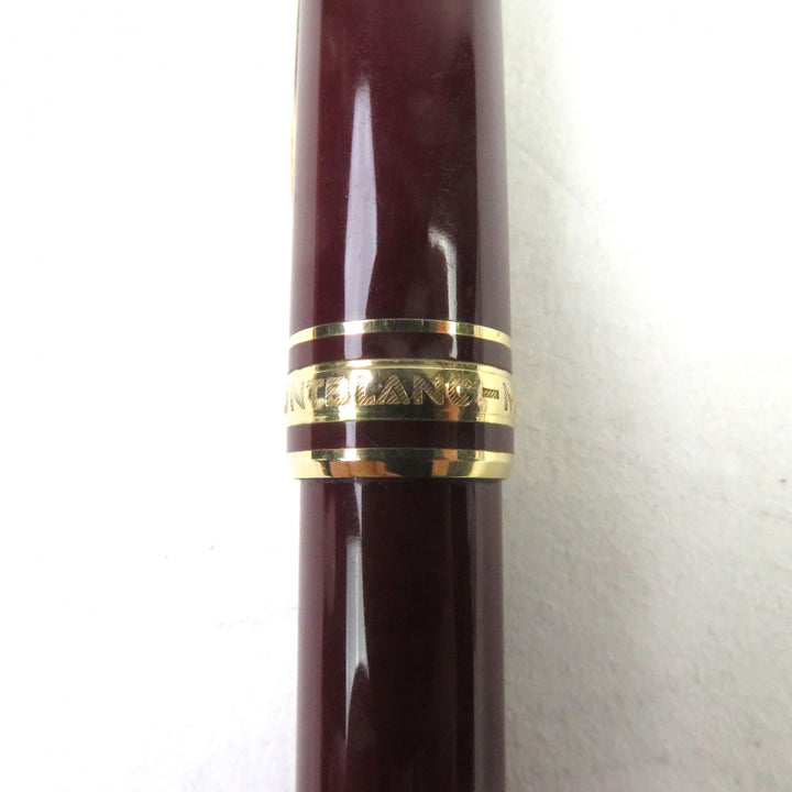 良品○MONTBLANC モンブラン マイスターシュテュック ロゴ刻印 ホワイトスター ツイスト式 ボールペン ボルドー ゴールド 筆記確認済み