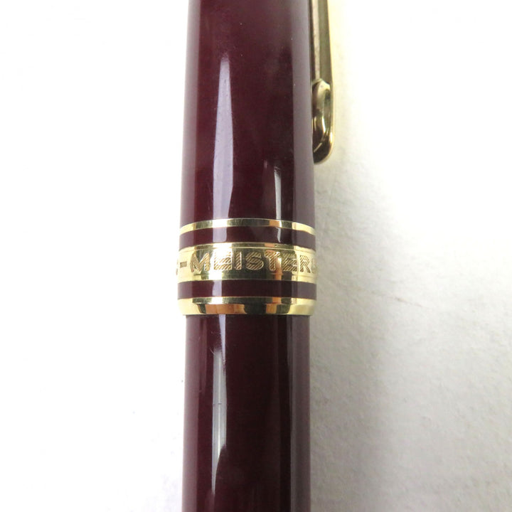 良品○MONTBLANC モンブラン マイスターシュテュック ロゴ刻印 ホワイトスター ツイスト式 ボールペン ボルドー ゴールド 筆記確認済み