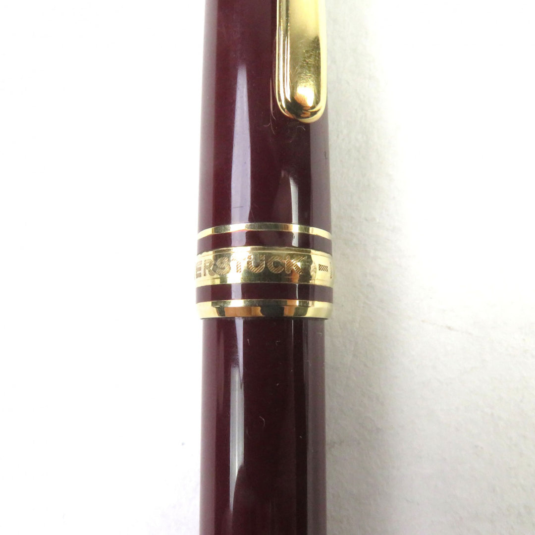 良品○MONTBLANC モンブラン マイスターシュテュック ロゴ刻印 ホワイトスター ツイスト式 ボールペン ボルドー ゴールド 筆記確認済み