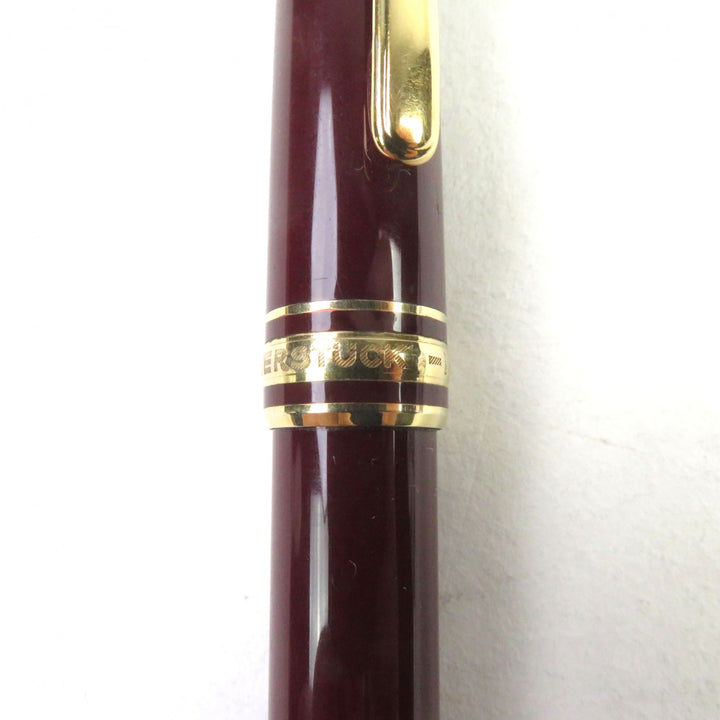 良品○MONTBLANC モンブラン マイスターシュテュック ロゴ刻印 ホワイトスター ツイスト式 ボールペン ボルドー ゴールド 筆記確認済み