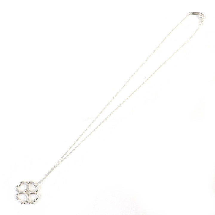 美品△TIFFANY&amp;Co. ティファニー ラビングハート クローバー ネックレス SV925 四つ葉 ペンダント アクセサリー シルバー 重量4.4g