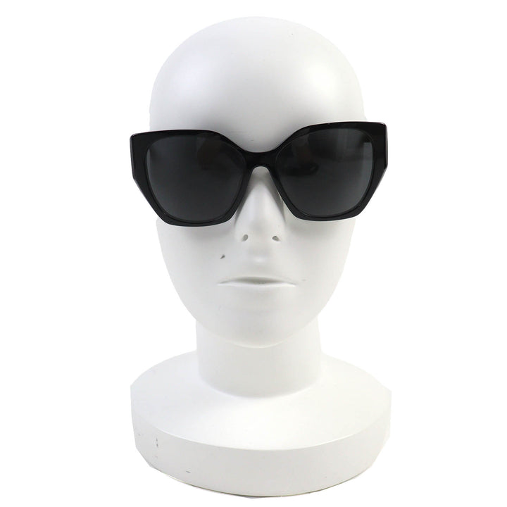 極美品△PRADA プラダ SPR 19Z-F ロゴ アジアンフィット サングラス アイウェア ブラック 56□16 145 ケース付き イタリア製 レディース