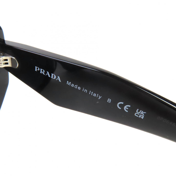 極美品△PRADA プラダ SPR 19Z-F ロゴ アジアンフィット サングラス アイウェア ブラック 56□16 145 ケース付き イタリア製 レディース