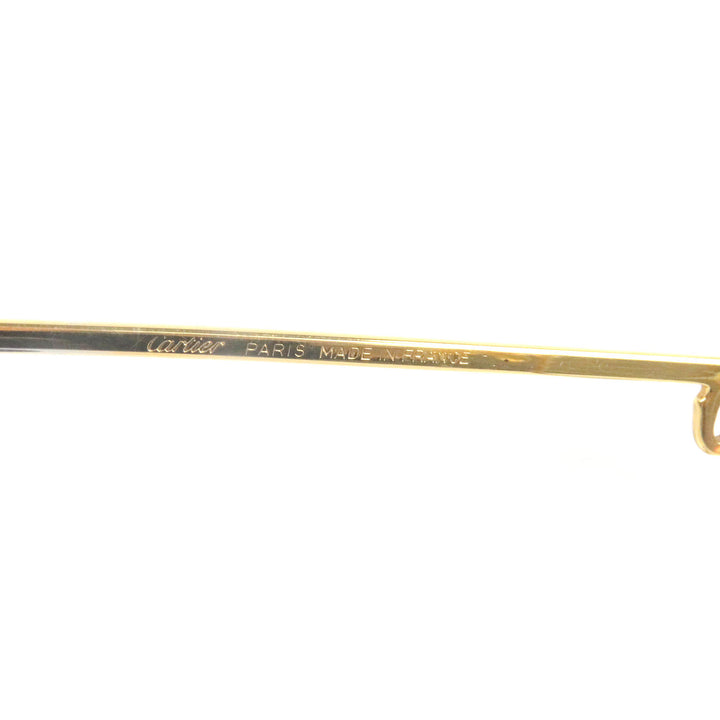 良品□Cartier カルティエ トリニティ 2Pサファイア メガネ 眼鏡 アイウェア ゴールド ボルドー 55□18 度入り フランス製 メンズ