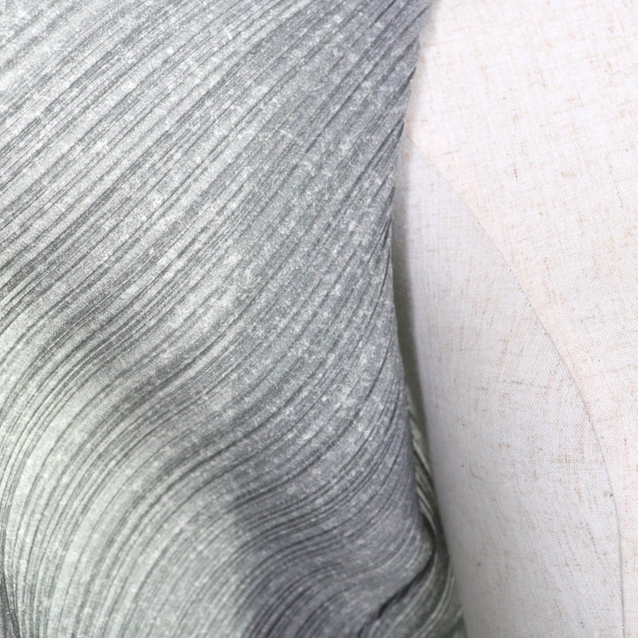 極美品◇PLEATS PLEASE プリーツプリーズ イッセイミヤケ PP01-JT108 ひざ丈 長袖シャツ ワンピース グレー 3 日本製 正規品 レディース