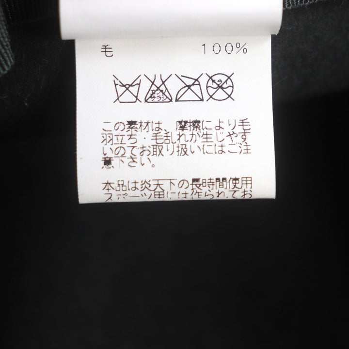 美品▼HERMES エルメス ウール100% ラビットフェルト リボン付き 中折れ帽子 ハット ダークグレー 57 イタリア製 正規品 メンズ