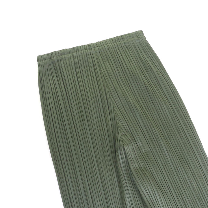 極美品★PLEATS PLEASE プリーツプリーズ イッセイミヤケ PP64-JF424 サイドスリット プリーツ パンツ カーキ 2 日本製 正規品