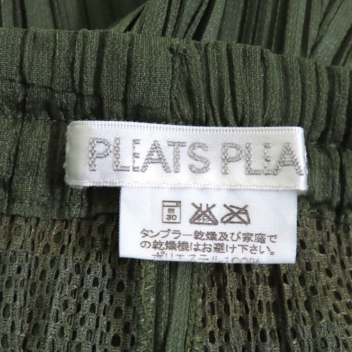 極美品★PLEATS PLEASE プリーツプリーズ イッセイミヤケ PP64-JF424 サイドスリット プリーツ パンツ カーキ 2 日本製 正規品
