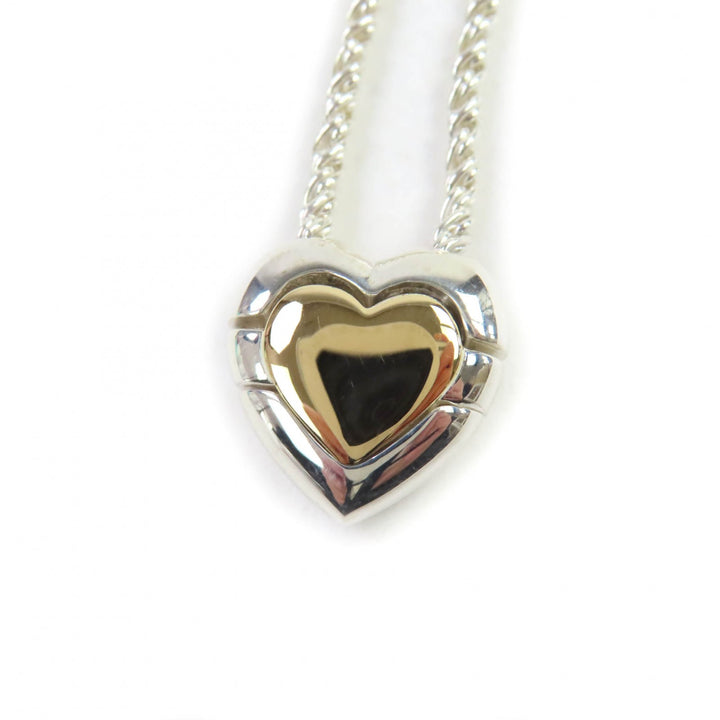 極美品★TIFFANY&amp;Co. ティファニー 925 750 ハート パズル ネックレス ペンダント シルバー ゴールド 箱・保存袋付 総重量22.9g