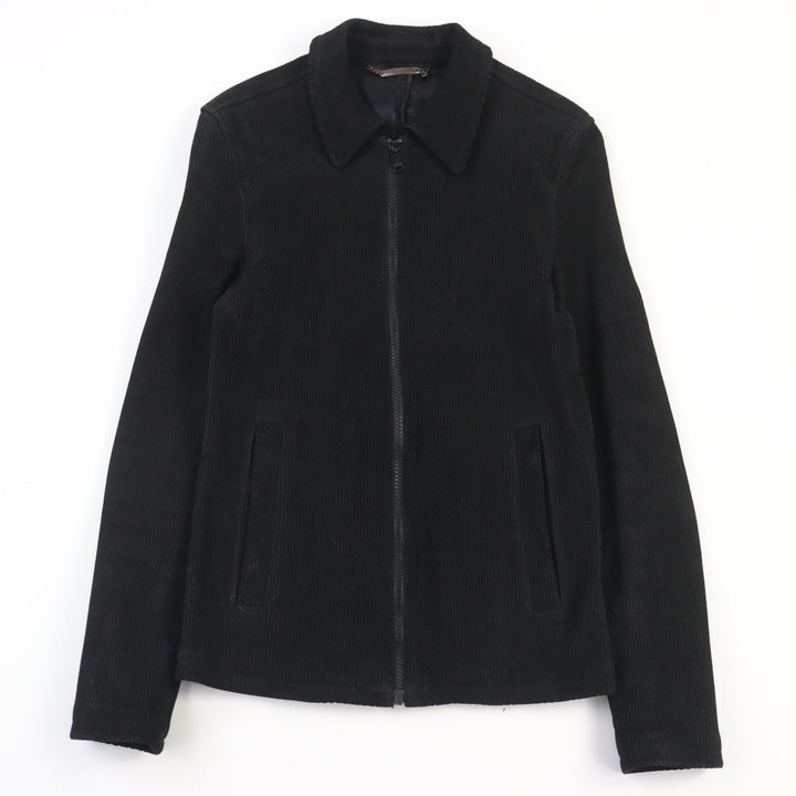 美品○DOLCE&amp;GABBANA ドルチェ＆ガッバーナ G9BF1L ラムスキン 裏地シルク 黒タグ ダブルジップ レザージャケット ブラック 46　メンズ