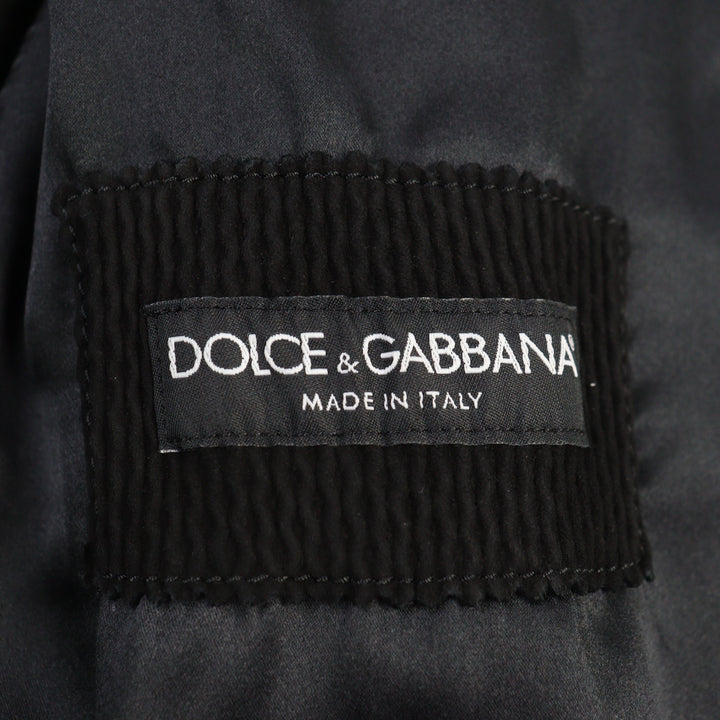 美品○DOLCE&amp;GABBANA ドルチェ＆ガッバーナ G9BF1L ラムスキン 裏地シルク 黒タグ ダブルジップ レザージャケット ブラック 46　メンズ