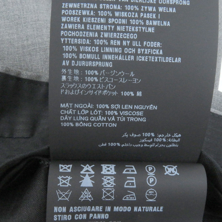 極美品□PRADA プラダ DNA955 バージンウール100 シングル スラックス テーパードパンツ トラウザーズパンツ グレー 48 正規品 メンズ