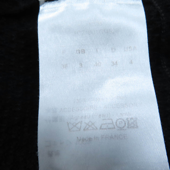 美品☆Christian Dior クリスチャンディオール 1C24801GM528 コットン100％ レザー使い ニットコート ブラック 40 正規品 レディース