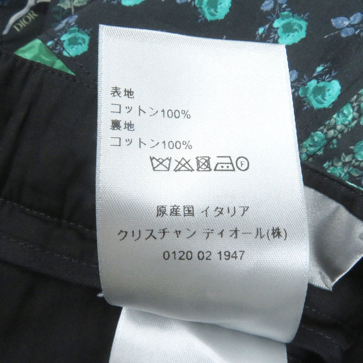極美品□DIOR ディオール オム 22AW 293C170A5680 バラ 総柄 ハーフパンツ ショートパンツ ブラック 46 イタリア製 正規品 メンズ