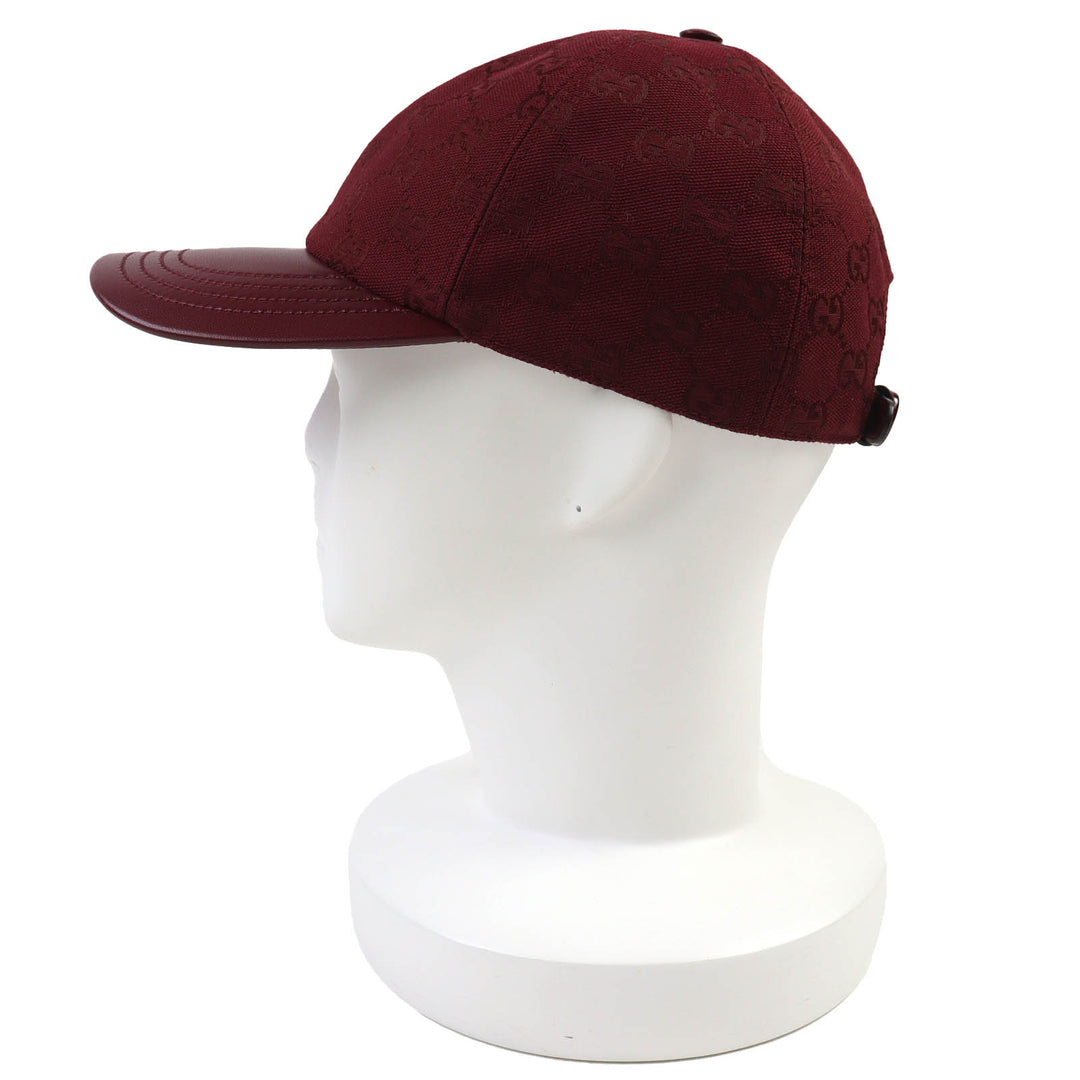 未使用品△GUCCI グッチ 25SS 833272 GG Monogram Canvas Baseball Cap GGモノグラム レザー使い ベースボールキャップ 帽子 L 正規品
