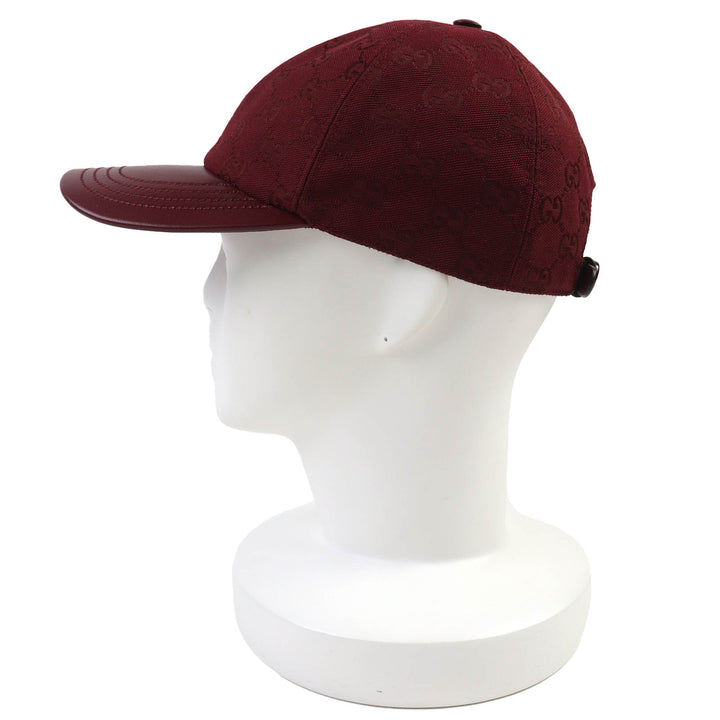 未使用品△GUCCI グッチ 25SS 833272 GG Monogram Canvas Baseball Cap GGモノグラム レザー使い ベースボールキャップ 帽子 L 正規品