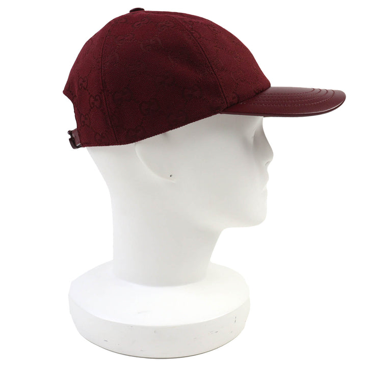 未使用品△GUCCI グッチ 25SS 833272 GG Monogram Canvas Baseball Cap GGモノグラム レザー使い ベースボールキャップ 帽子 L 正規品